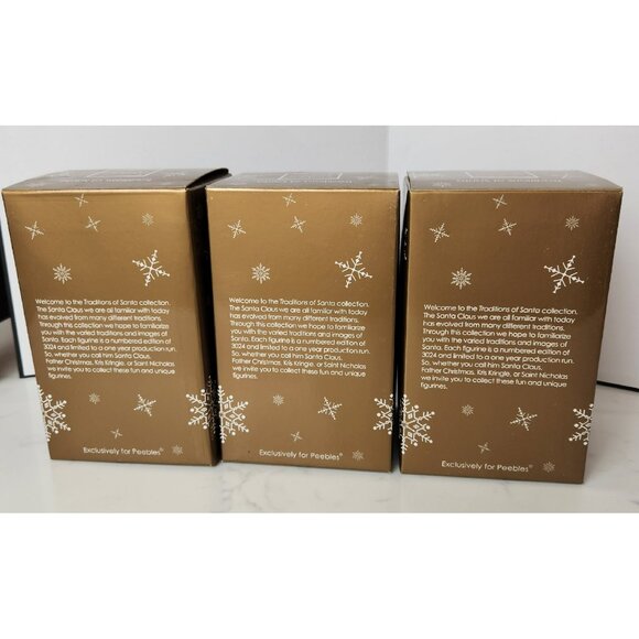 3 Traditions Of Santa Mistletoe Mountain Santa Porcelain Ornaments Limited Ed - Picture 3 of 10